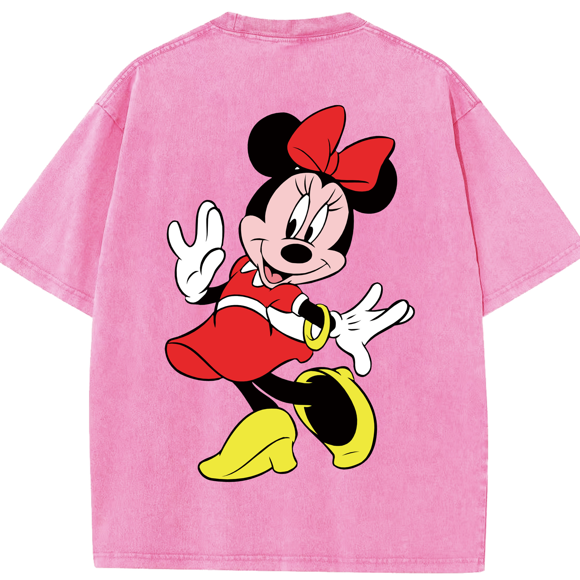 （画像用） ミッキーマウス Mickey Mouse 綿100% ヴィンテージ風 半袖Tシャツ（背面プリント）